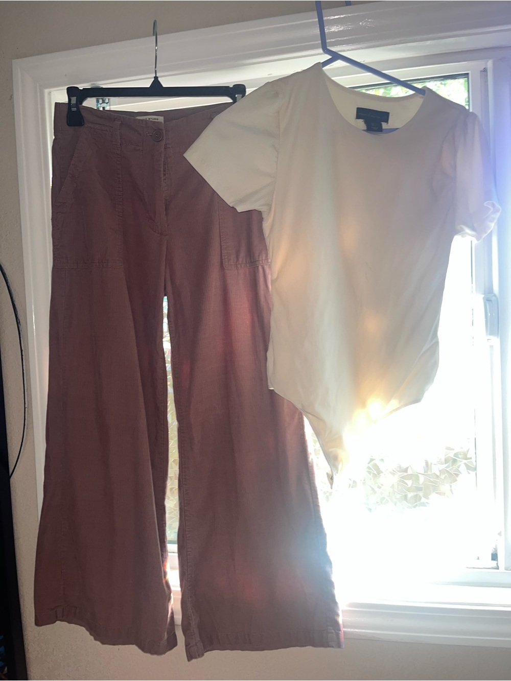 Max Studio Wide-Leg Utility Pants in Mauve
